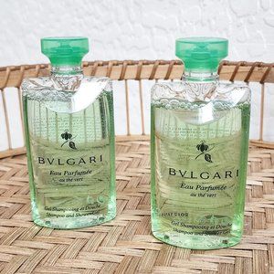 NEW Bulgari Bvlargi Au the' Vert Green Tea Shampoo SET OF 2